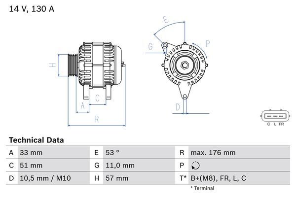 0986082820 BOSCH Генератор