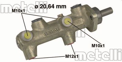 050042 METELLI Главный тормозной цилиндр