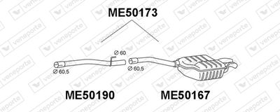 ME50173 VENEPORTE Глушитель выхлопных газов конечный