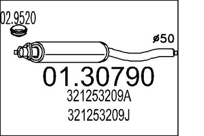 0130790 MTS Предглушитель выхлопных газов