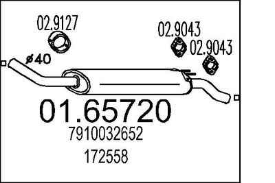 0165720 MTS Глушитель выхлопных газов конечный