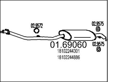 0169060 MTS Глушитель выхлопных газов конечный