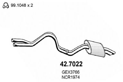 427022 ASSO Глушитель выхлопных газов конечный