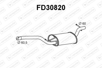 FD30820 VENEPORTE Средний глушитель выхлопных газов