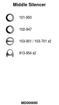 MD000690 FA1 Средний глушитель выхлопных газов