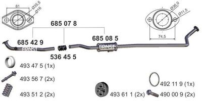 685078 ERNST Средний глушитель выхлопных газов