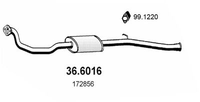 366016 ASSO Средний глушитель выхлопных газов