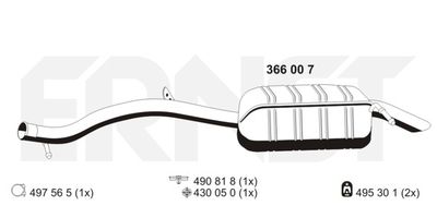 366007 ERNST Глушитель выхлопных газов конечный