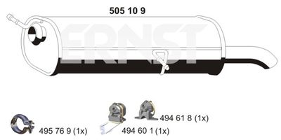 505109 ERNST Глушитель выхлопных газов конечный