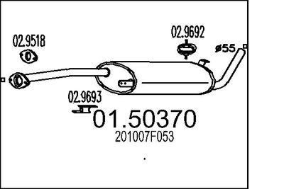 0150370 MTS Средний глушитель выхлопных газов