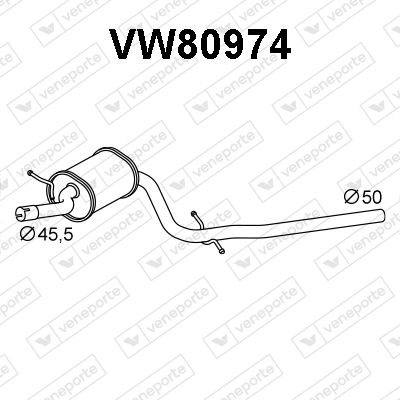 VW80974 VENEPORTE Предглушитель выхлопных газов