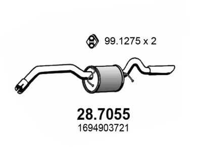 287055 ASSO Глушитель выхлопных газов конечный