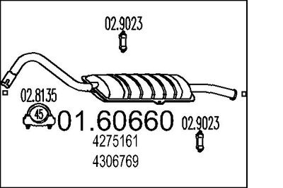 0160660 MTS Глушитель выхлопных газов конечный