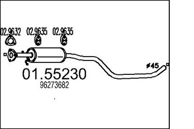 0155230 MTS Средний глушитель выхлопных газов