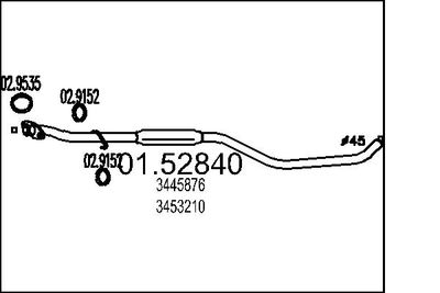 0152840 MTS Средний глушитель выхлопных газов