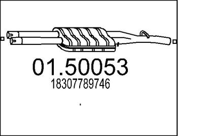 0150053 MTS Средний глушитель выхлопных газов
