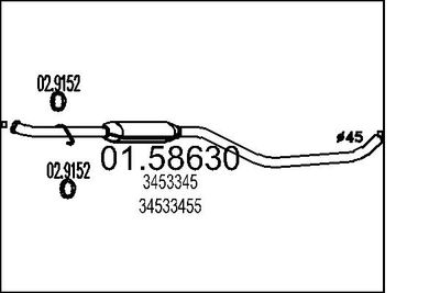 0158630 MTS Средний глушитель выхлопных газов