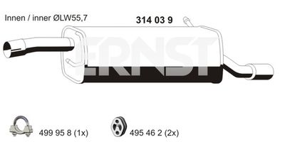 314039 ERNST Глушитель выхлопных газов конечный