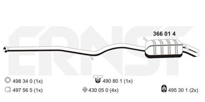 366014 ERNST Глушитель выхлопных газов конечный