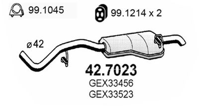 427023 ASSO Глушитель выхлопных газов конечный