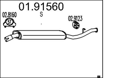 0191560 MTS Глушитель выхлопных газов конечный
