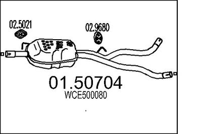 0150704 MTS Средний глушитель выхлопных газов