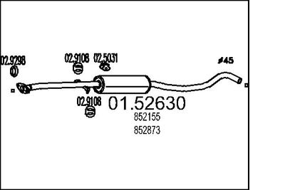 0152630 MTS Средний глушитель выхлопных газов