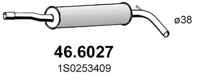 466027 ASSO Средний глушитель выхлопных газов