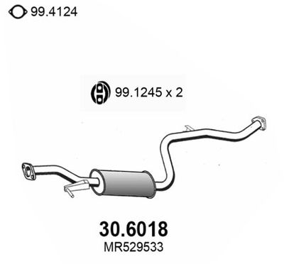 306018 ASSO Средний глушитель выхлопных газов