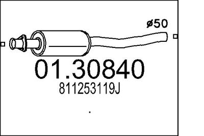 0130840 MTS Предглушитель выхлопных газов