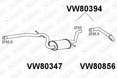 VW80394 VENEPORTE Глушитель выхлопных газов конечный