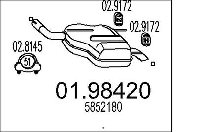 0198420 MTS Глушитель выхлопных газов конечный