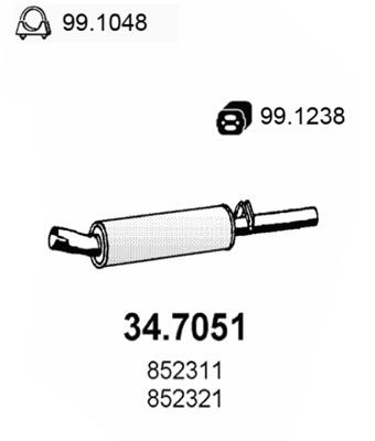 347051 ASSO Глушитель выхлопных газов конечный