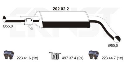 202022 ERNST Средний глушитель выхлопных газов
