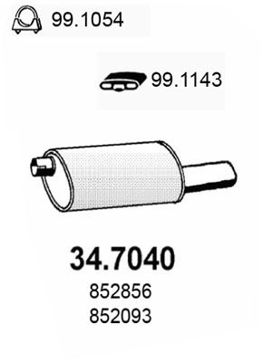 347040 ASSO Глушитель выхлопных газов конечный