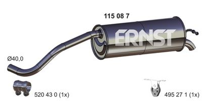 115087 ERNST Глушитель выхлопных газов конечный