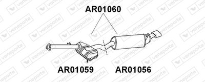 AR01059 VENEPORTE Средний глушитель выхлопных газов