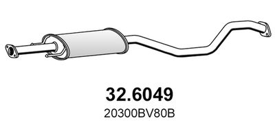 326049 ASSO Средний глушитель выхлопных газов