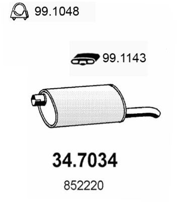 347034 ASSO Глушитель выхлопных газов конечный