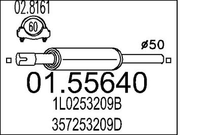 0155640 MTS Предглушитель выхлопных газов