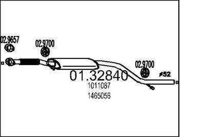 0132840 MTS Средний глушитель выхлопных газов