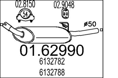 0162990 MTS Глушитель выхлопных газов конечный