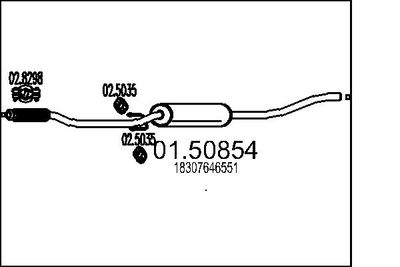 0150854 MTS Средний глушитель выхлопных газов