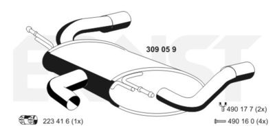 309059 ERNST Глушитель выхлопных газов конечный