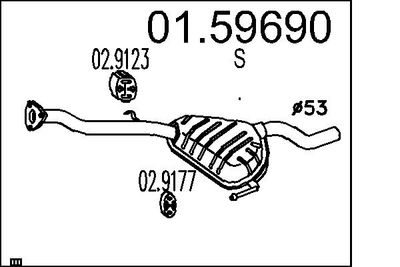 0159690 MTS Средний глушитель выхлопных газов