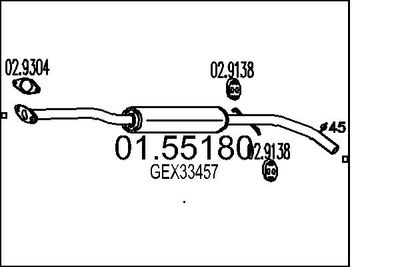 0155180 MTS Средний глушитель выхлопных газов