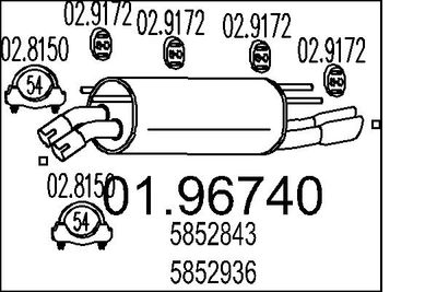 0196740 MTS Глушитель выхлопных газов конечный