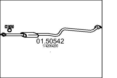 0150542 MTS Средний глушитель выхлопных газов