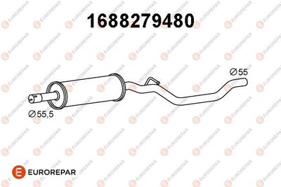 1688279480 EUROREPAR Предглушитель выхлопных газов