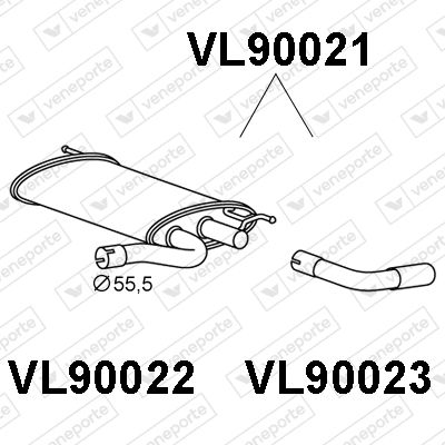 VL90021 VENEPORTE Глушитель выхлопных газов конечный